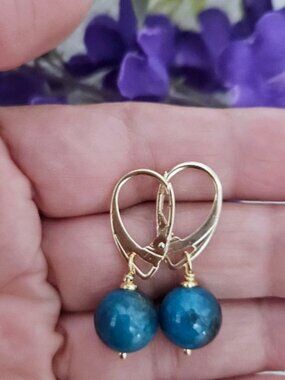 Blue Apatite Dangle Earrings